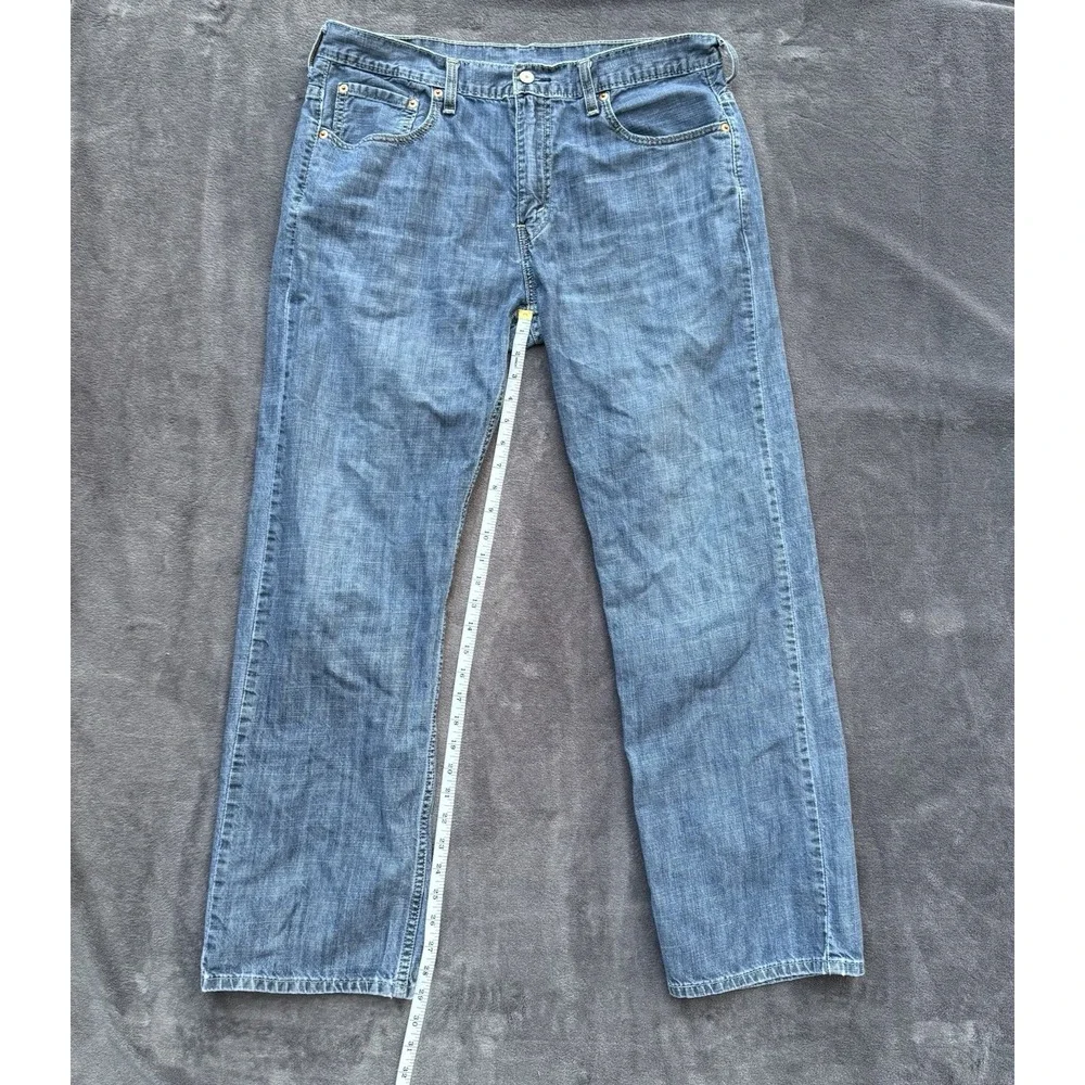 Levis Men 569 Jeans Loose Straight 34X32 Medium Wash Blue Denim Pants